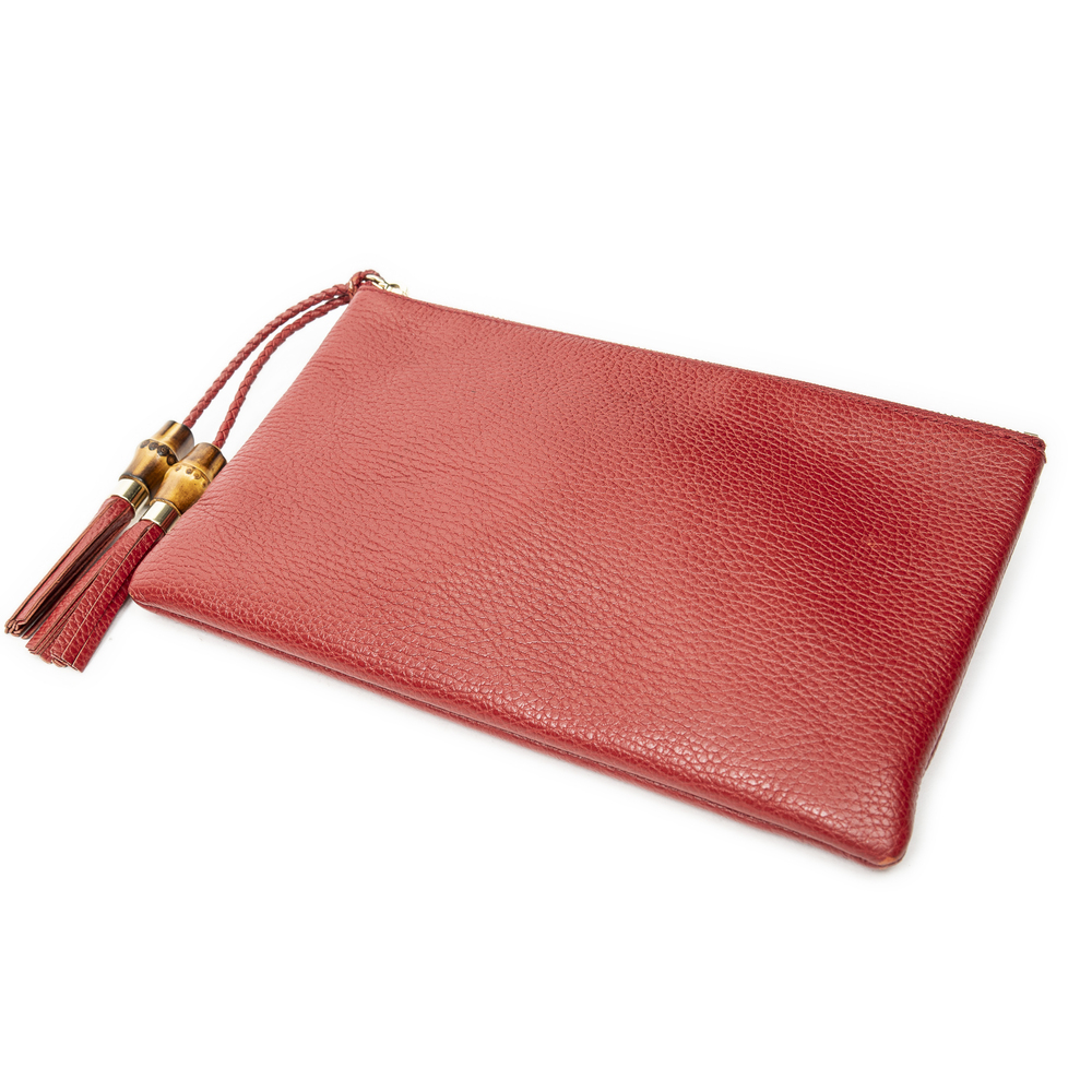 Gucci Small Bamboo Tassel Zip Clutch